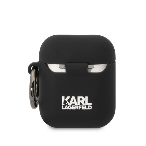 Karl Lagerfeld 3D Logo NFT Karl Head Silicone pouzdro AirPods 1/2 (Černá) - KLA2RUNIKK