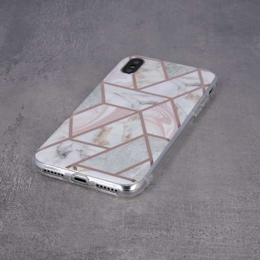 Apple iPhone 12 / iPhone 12 Pro geometric marmur zadní kryt (Růžová)