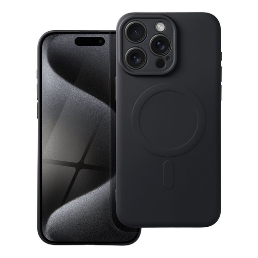 Apple iPhone 15 Pro Max Silicone mag cover magsafe zadní kryt (Černá)