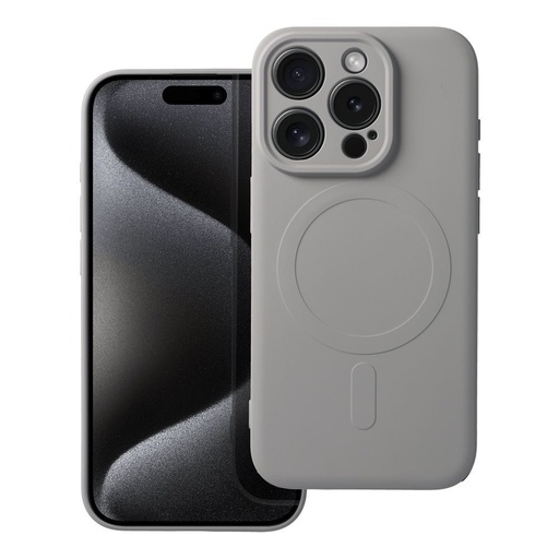 Apple iPhone 15 Pro Silicone mag cover magsafe zadní kryt (Titan šedá)