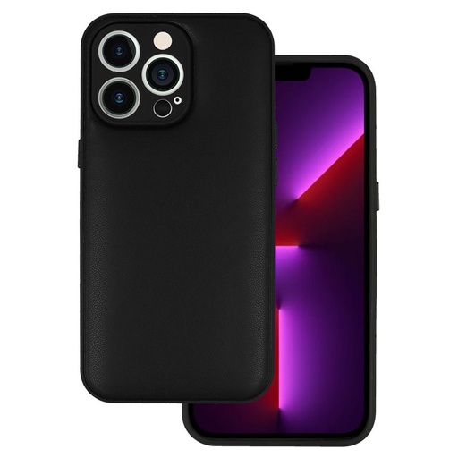 Apple iPhone 11 Leather 3D design 1 s vzhledem kůže tvrdý zadní kryt (Černá)