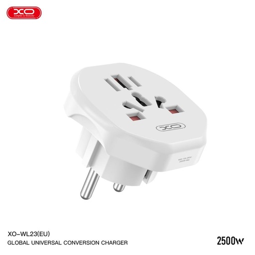 XO WL23 univerzální aljzat adapter (Bílá) – EU ze standardu více mezinárodní na konektor