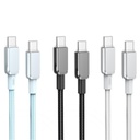XO NB-Q250B USB-C–USB-C adatkábel (Kék) – 60W, fényes PVC borítás