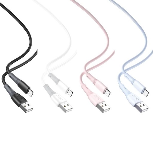 XO NB225 Lightning datový kabel (Růžová) – silikonový, dvoubarevný provedení