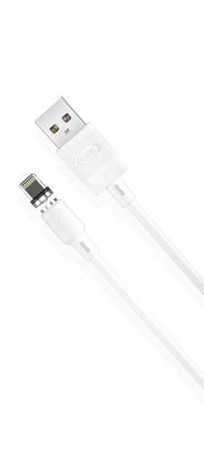 XO NB187 Lightning datový kabel (Bílá) – 1 m, 2.1A, PVC, magnetický připojení