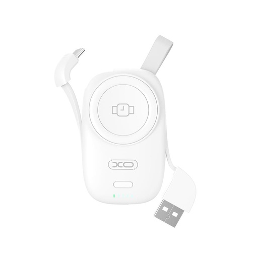 XO PR225 power bank 1200 mAh (Bílá) – iWatch nabíječka, dvojitý bemenetes kabel