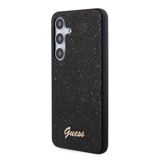 Samsung Galaxy S24+ Guess Glitter Flakes Metal Logo pouzdro (Černá) - GUHCS24MHGGSHK