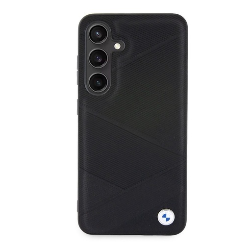 Samsung Galaxy S24 BMW Signature Leather pouzdro – Metal Logo (Černá) - BMHCS24S23RCGPK