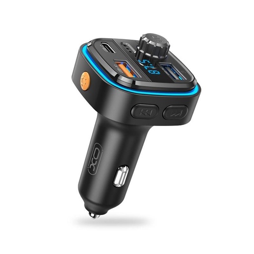 XO BCC08 FM transmitter, bluetooth, USB-C port, 3.1A, pendrive bement černá
