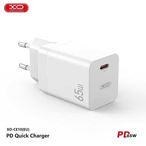 XO CE10 PD 65W rychlonabíječka (Bílá) – USB-C konektor