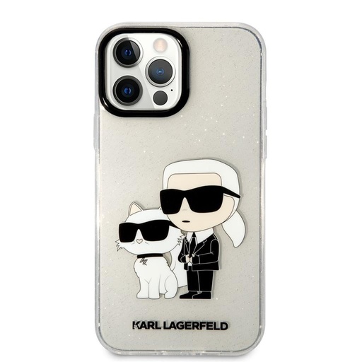 Apple iPhone 13 Pro Max Karl Lagerfeld IML Glitter Karl and Choupette NFT pouzdro (Průhledný) – KLHCP13XHNKCTGT