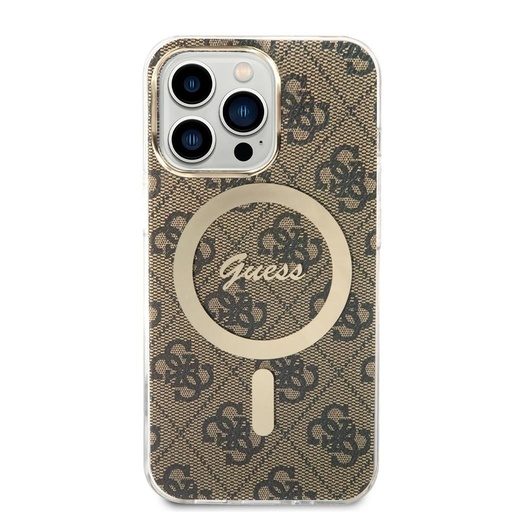 Apple iPhone 13 Pro Guess 4G IML MagSafe pouzdro (Hnědá) - GUHMP13LH4STW