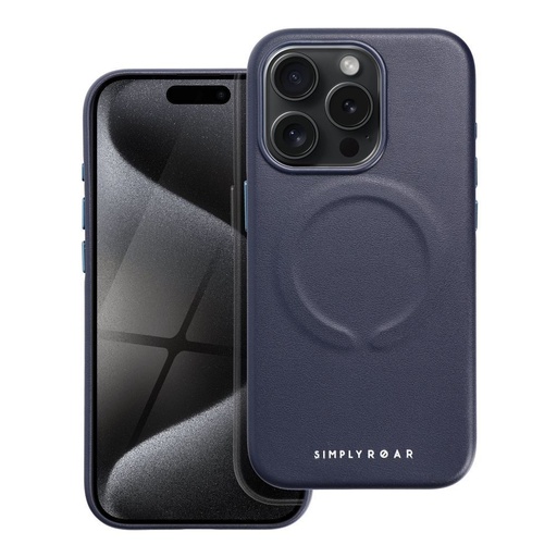 Apple iPhone 15 Pro Roar Leather magsafe zadní kryt (Modrá)
