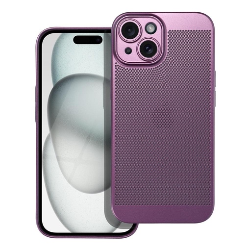 Apple iPhone 15 Breezy děrovaný plast zadní kryt (Fialová)
