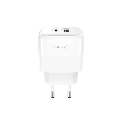 XO L137 PD 20W rychlonabíječka (Bílá) – PD 20W + QC 18W, USB-A + USB-C konektor