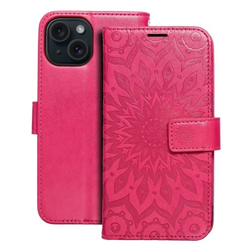 Apple iPhone 15 Forcell MEZZO otevírací pouzdro (Magenta)