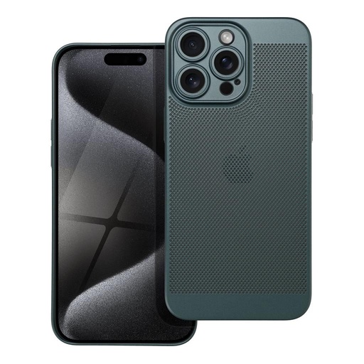 Apple iPhone 15 Pro Max Breezy děrovaný plast zadní kryt (Zelená)