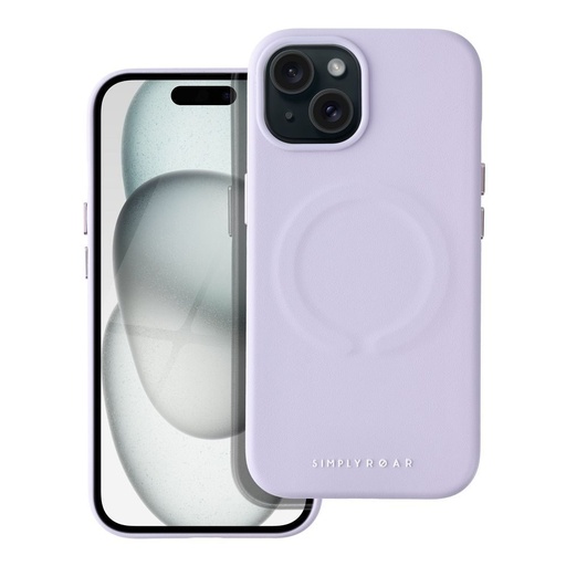 Apple iPhone 15 Roar Leather magsafe zadní kryt (Fialová)
