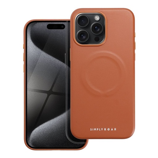 Apple iPhone 15 Pro Max Roar Leather magsafe zadní kryt (Hnědá)
