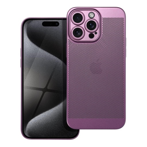 Apple iPhone 15 Pro Max Breezy děrovaný plast zadní kryt (Fialová)