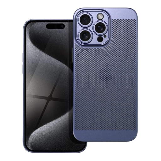 Apple iPhone 15 Pro Max Breezy děrovaný plast zadní kryt (Modrá)