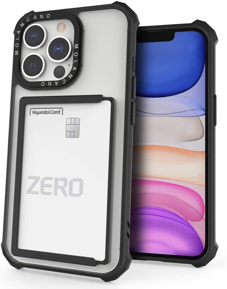 Apple iPhone 15 Plus MOLAN CANO HN7 strapabíró hátlap tok kártyatartóval (Fekete)