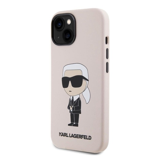 Apple iPhone 15 Karl Lagerfeld Liquid Silicone Ikonický NFT pouzdro (Růžová) – KLHCP15SSNIKBCP
