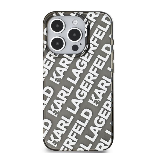 Apple iPhone 15 Pro Max Karl Lagerfeld IML Electroplated Repeated Logo pouzdro (Stříbrná) – KLHCP15XHKFOEMS