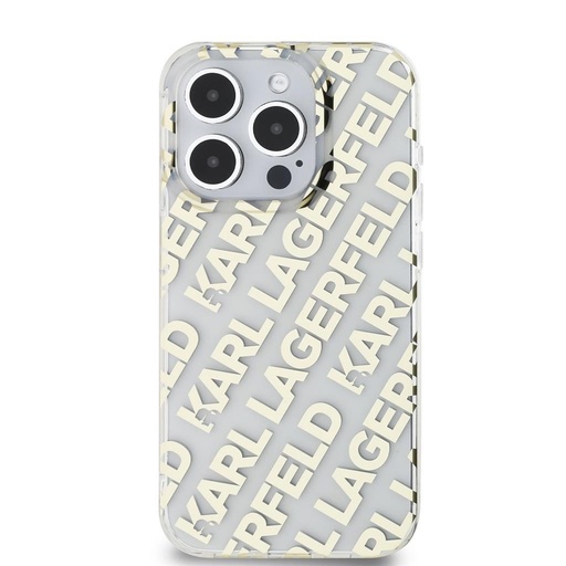 Apple iPhone 15 Pro Max Karl Lagerfeld IML Electroplated Repeated Logo pouzdro (Zlatá) – KLHCP15XHKFOEMD