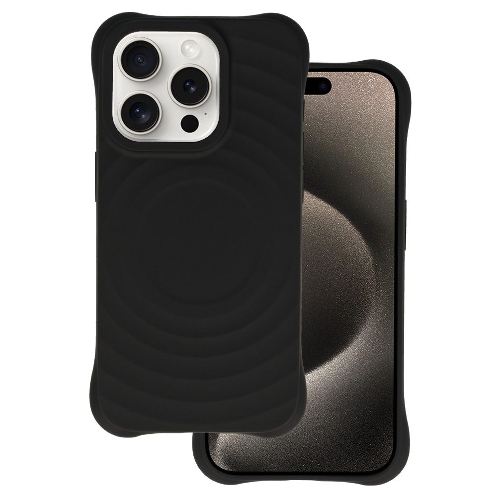 Apple iPhone 13 / iPhone 14 Tel Protect Wave magsafe hátlap tok (Fekete)