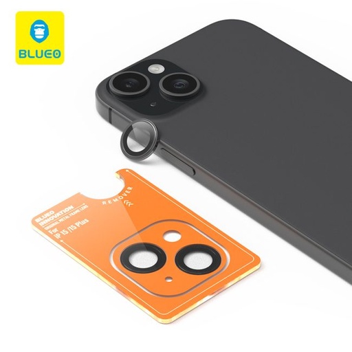 Apple iPhone 15 / 15 Plus BLUEO metal frame ochrana kamery (Černá)
