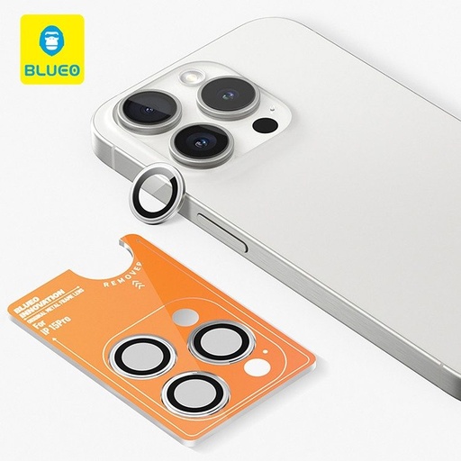 Apple iPhone 15 Pro BLUEO metal frame kamera ochranný šedá