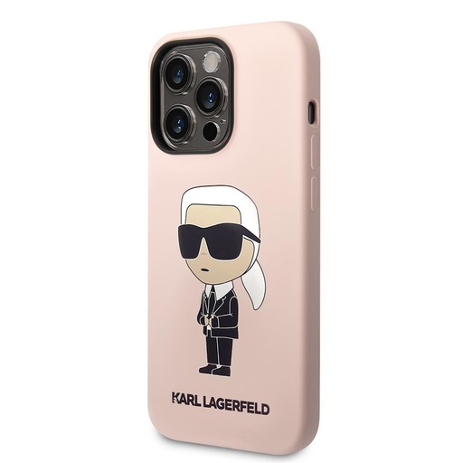 Apple iPhone 15 Pro Max Karl Lagerfeld Liquid Silicone Ikonický NFT pouzdro (Růžová) – KLHCP15XSNIKBCP