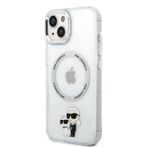 Apple iPhone 15 Karl Lagerfeld IML Karl and Choupette MagSafe pouzdro (Průhledný) – KLHMP15SHNKCIT