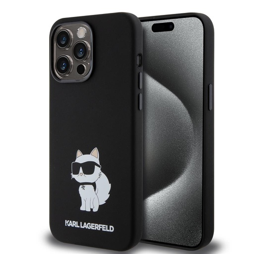 Apple iPhone 15 Pro Max Černá Karl Lagerfeld Liquid Silicone Choupette NFT pouzdro (Černá) – KLHCP15XSNCHBCK