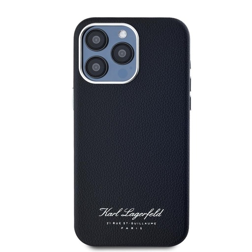 Apple iPhone 15 Pro Max Karl Lagerfeld Grained PU Hotel RSG pouzdro (Černá) – KLHCP15XPGWCMKHK