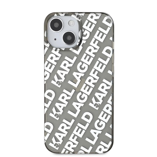Apple iPhone 15 Karl Lagerfeld IML Electroplated Repeated Logo pouzdro (Stříbrná) – KLHCP15SHKFOEMS