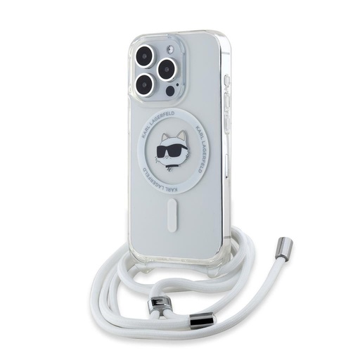 Apple iPhone 15 Pro Max Karl Lagerfeld IML Crossbody Choupette Head MagSafe pouzdro (Průhledný) – KLHMP15XHCCHNT