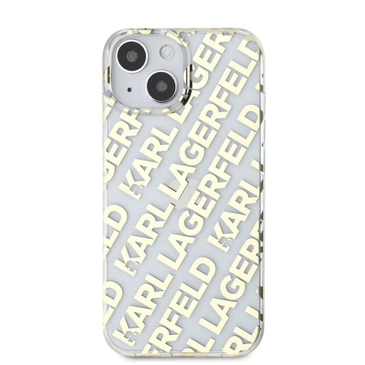 Apple iPhone 15 Karl Lagerfeld IML Electroplated Repeated Logo pouzdro (Zlatá) – KLHCP15SHKFOEMD