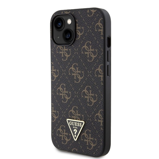 Apple iPhone 15 Guess PU Leather 4G Triangle Metal Logo pouzdro (Černá) - GUHCP15SPG4GPK