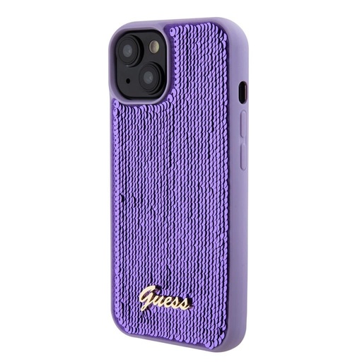 Apple iPhone 15 Guess Sequin Script Logo pouzdro (Fialová) - GUHCP15SPSFDGSU
