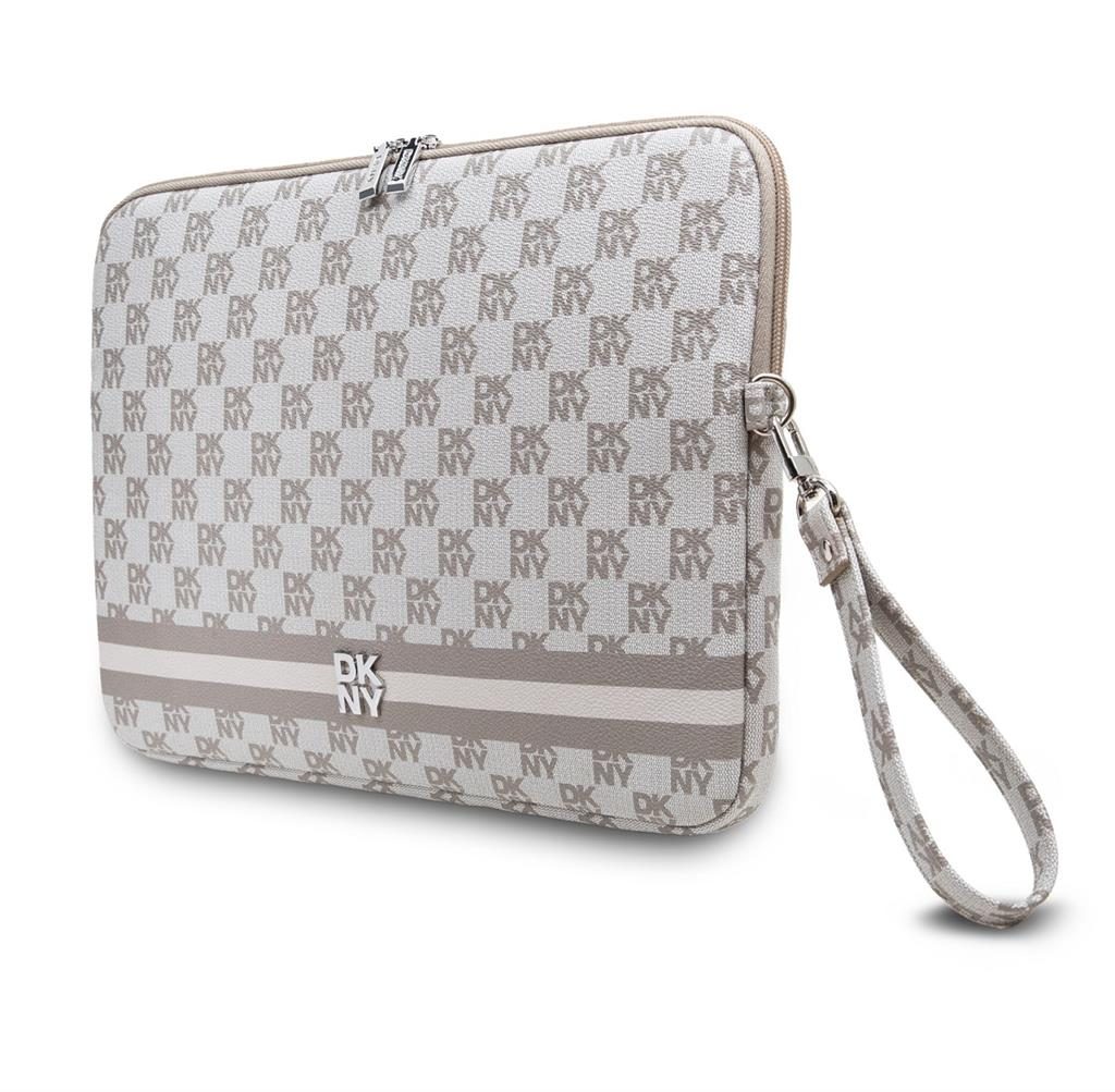 DKNY PU Leather Checkered Pattern and Stripe Laptop tok 15" - 16" (Bézs - DKCS16PVSHLE)