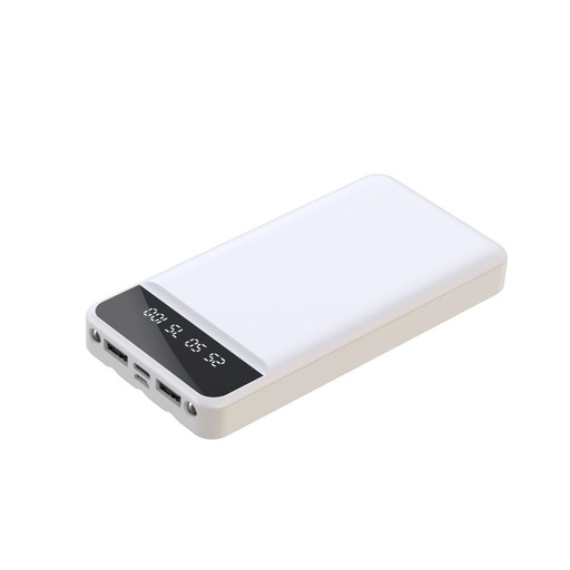 XO PR162 power bank 10000 mAh (Bílá) – Lightning, Micro, USB-C kabely