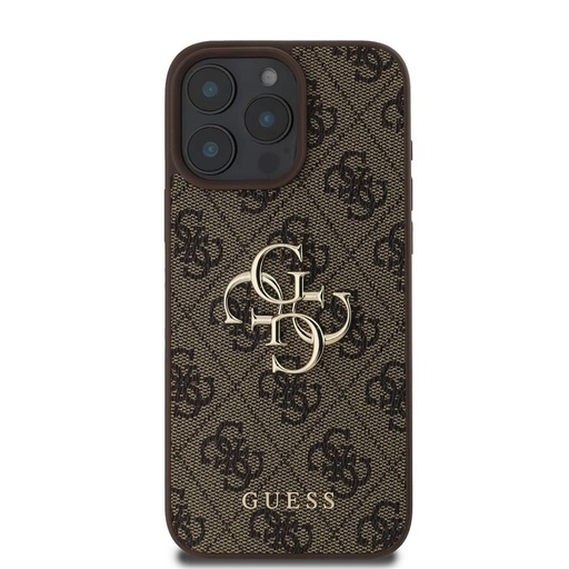 Apple iPhone 16 Pro Guess PU 4G Metal Logo pouzdro (Hnědá) - GUHCP16L4GMGBR
