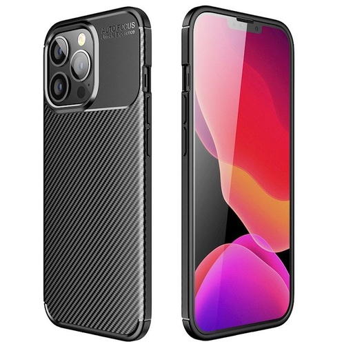 Xiaomi Redmi 13C carbon fiber silikonový zadní kryt (Černá)