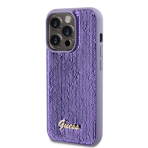 Apple iPhone 15 Pro Max Guess Sequin Script Logo pouzdro (Fialová) - GUHCP15XPSFDGSU