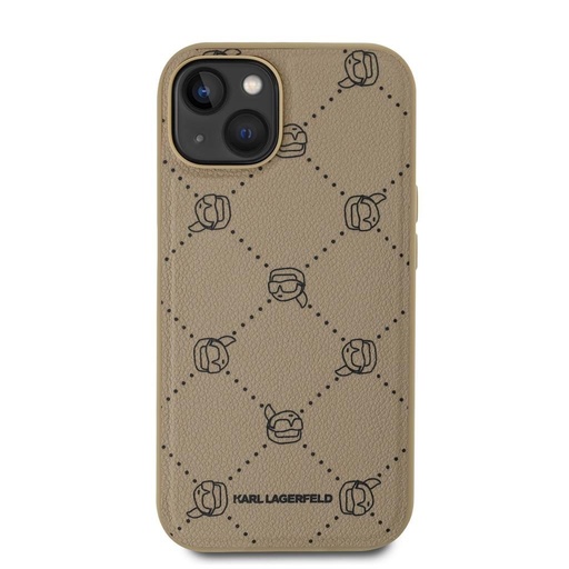 Apple iPhone 14 Karl Lagerfeld PU Karl Heads Pattern MagSafe pouzdro (Béžová) – KLHMP14SPGKHPHE