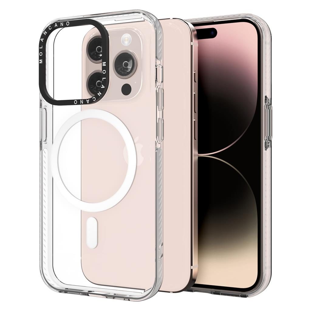 Apple iPhone 16 MOLAN CANO rainbow TPU magsafe hátlap tok (Átlátszó)