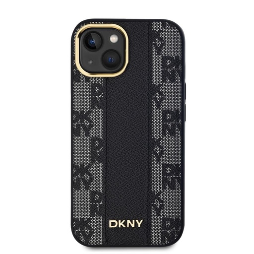 Apple iPhone 15 DKNY PU Leather Checkered Pattern Magsafe zadní kryt (Černá - DKHMP15SPCPVSLK)