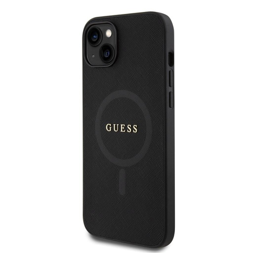 Apple iPhone 15 Guess PU Saffiano MagSafe pouzdro (Černá) - GUHMP15SPSAHMCK
